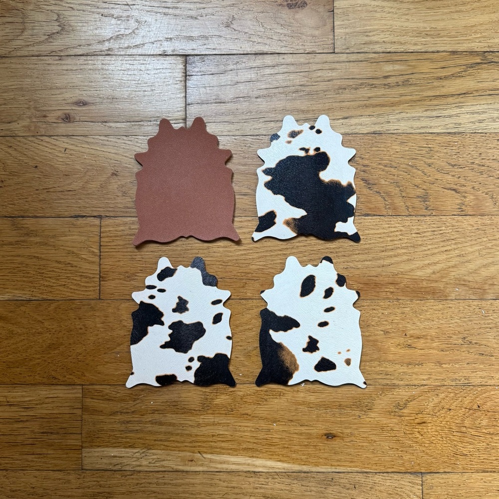 cowhide print coasters (set of 4)